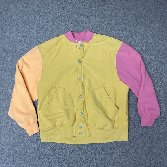 SAMPLE Levi's Vintage Clothing Fleece Cardigan Lemon Orange mens size Medium